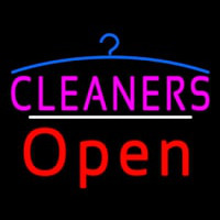 Cleaners Logo Open White Line Neontábla