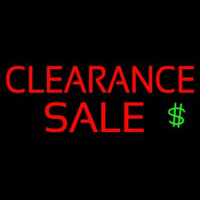 Clearance Sale With Dollar Logo Neontábla
