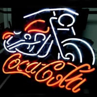 Coca Cola Coke Motorcycle Sör Kocsma Nyitva Neontábla