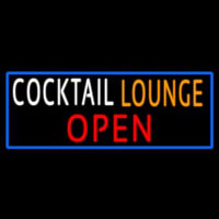 Cocktail Lounge Open With Blue Border Neontábla