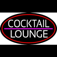 Cocktail Lounge Oval With Red Border Neontábla