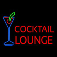 Cocktail Lounge With Martini Glass Neontábla