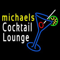 Cocktail Lounge With Martini Glass Neontábla