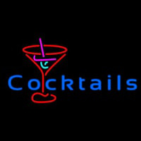 Cocktail with Red Cocktail Glass Neontábla