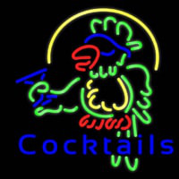 Cocktails Parrot - Beer Real Neon Glass Tube Neontábla