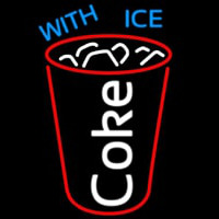 Coke with Ice Cup Neontábla