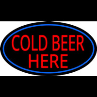 Cold Beer Here With Blue Border Neontábla