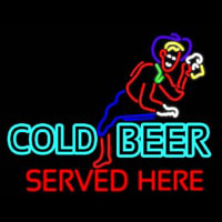 Cold Beer Served Here Real Neon Glass Tube Neontábla