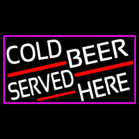Cold Beer Served Here With Pink Border Neontábla
