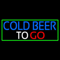 Cold Beer To Go With Green Border Neontábla