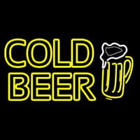 Cold Beer With Beer Mug Neontábla