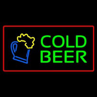 Cold Beer with Red Border Neontábla