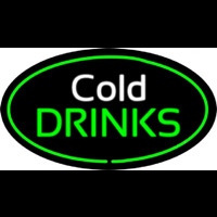 Cold Drinks Oval Green Neontábla