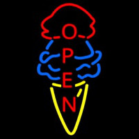 Cone Ice Cream Open Neontábla