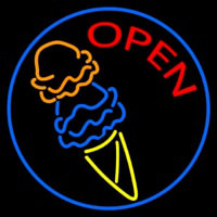 Cone Ice Cream Open Neontábla