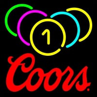 Coors Billiard Rack Pool Neon Beer Sign Neontábla