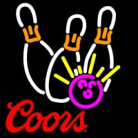 Coors Bowling Neon White Pink Neontábla