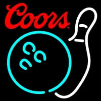 Coors Bowling Neon White Sign Neontábla