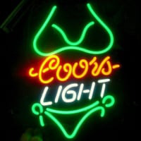 Coors Green Bikini Sör Kocsma Nyitva Neontábla