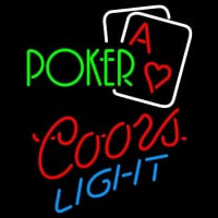 Coors Light Green Poker Neontábla