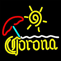 Corona Beach Sun Umbrella On Sand Beer Sign Neontábla