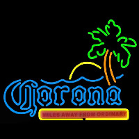 Corona Beach Sunset Tree Beer Sign Neontábla