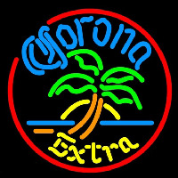 Corona E tra Circle Palm Tree Beer Sign Neontábla