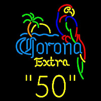 Corona E tra Parrot with Palm 50 Beer Sign Neontábla