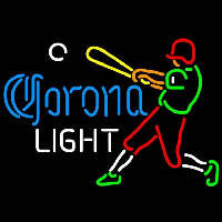 Corona Light Baseball Player Beer Sign Neontábla