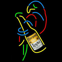 Corona Light Bottle Parrot Beer Sign Neontábla