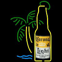 Corona Light Bottle W Palm Tree Beer Sign Neontábla