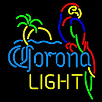 Corona Light Parrot with Palm Beer Sign Neontábla