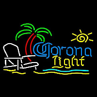 Corona Light Sun Beach Chair Fishing Beer Sign Neontábla