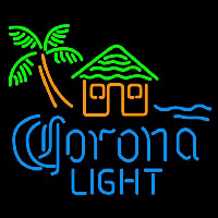 Corona Light Tiki Hut w Palm Tree Beer Sign Neontábla