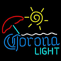 Corona Light Umbrella with Sun Beer Sign Neontábla