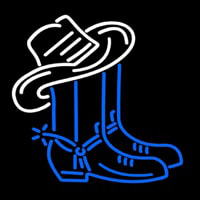Cowboy Boots Logo Block Neontábla