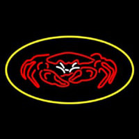Crab Seafood Logo Oval Yellow Neontábla