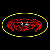 Crab Seafood Logo Oval Yellow Neontábla