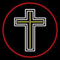 Cross Red Border Neontábla