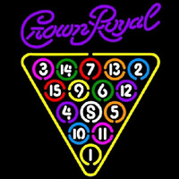 Crown Royal 15 Ball Billiards Pool Beer Sign Neontábla