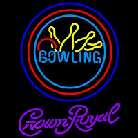 Crown Royal Bowling Yellow Blue Beer Sign Neontábla