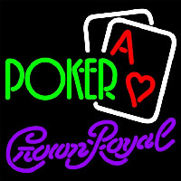 Crown Royal Green Poker Beer Sign Neontábla