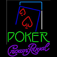 Crown Royal Green Poker Red Heart Beer Sign Neontábla