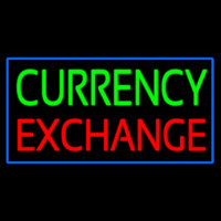 Currency E change Blue Border Neontábla