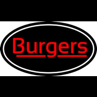 Cursive Burgers Oval Neontábla