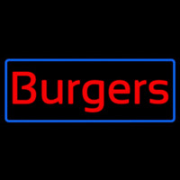 Cursive Burgers With Border Neontábla