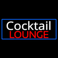 Cursive Cocktail Lounge With Blue Border Neontábla