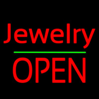 Cursive Jewelry Green Line Open Neontábla