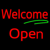 Cursive Welcome Open Neontábla