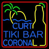 Custom Curt Tiki Bar Corona Logo Neontábla